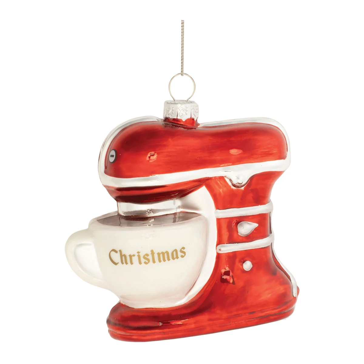 Christmas Mixer Glass Ornaments (Set of 12), 4" Holiday Baking Decor by Melrose