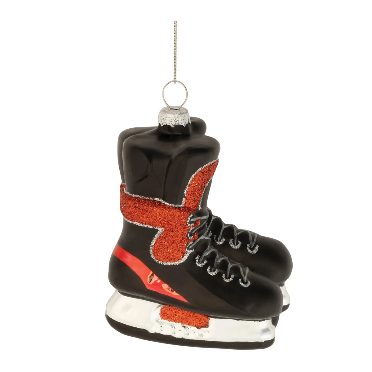 Glass Winter Skate Ornament Set (Set of 12), 4"H Glitter Holiday Decor by Melrose