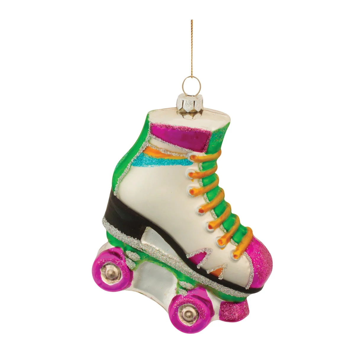 Glass Retro Roller Skate Christmas Ornament Set, 4"H (Set of 12) by Melrose