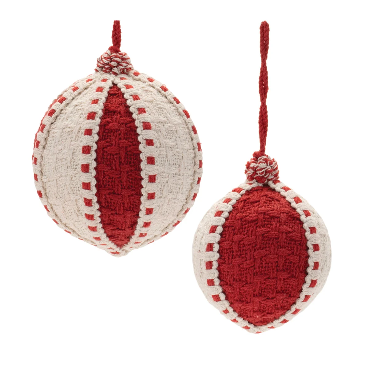 Textured Woven Ball Christmas Ornaments, 5"D, Set of 4 by Melrose