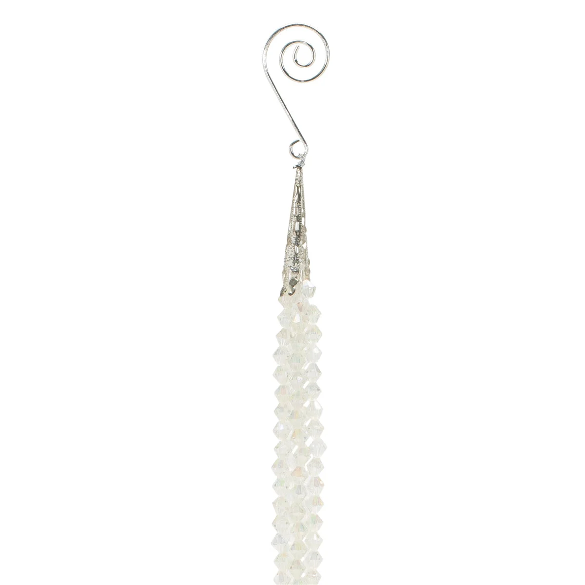 Christmas Bead Drop Ornaments Clear Acrylic Holiday Decor – Set of 12, 13" H by Melrose