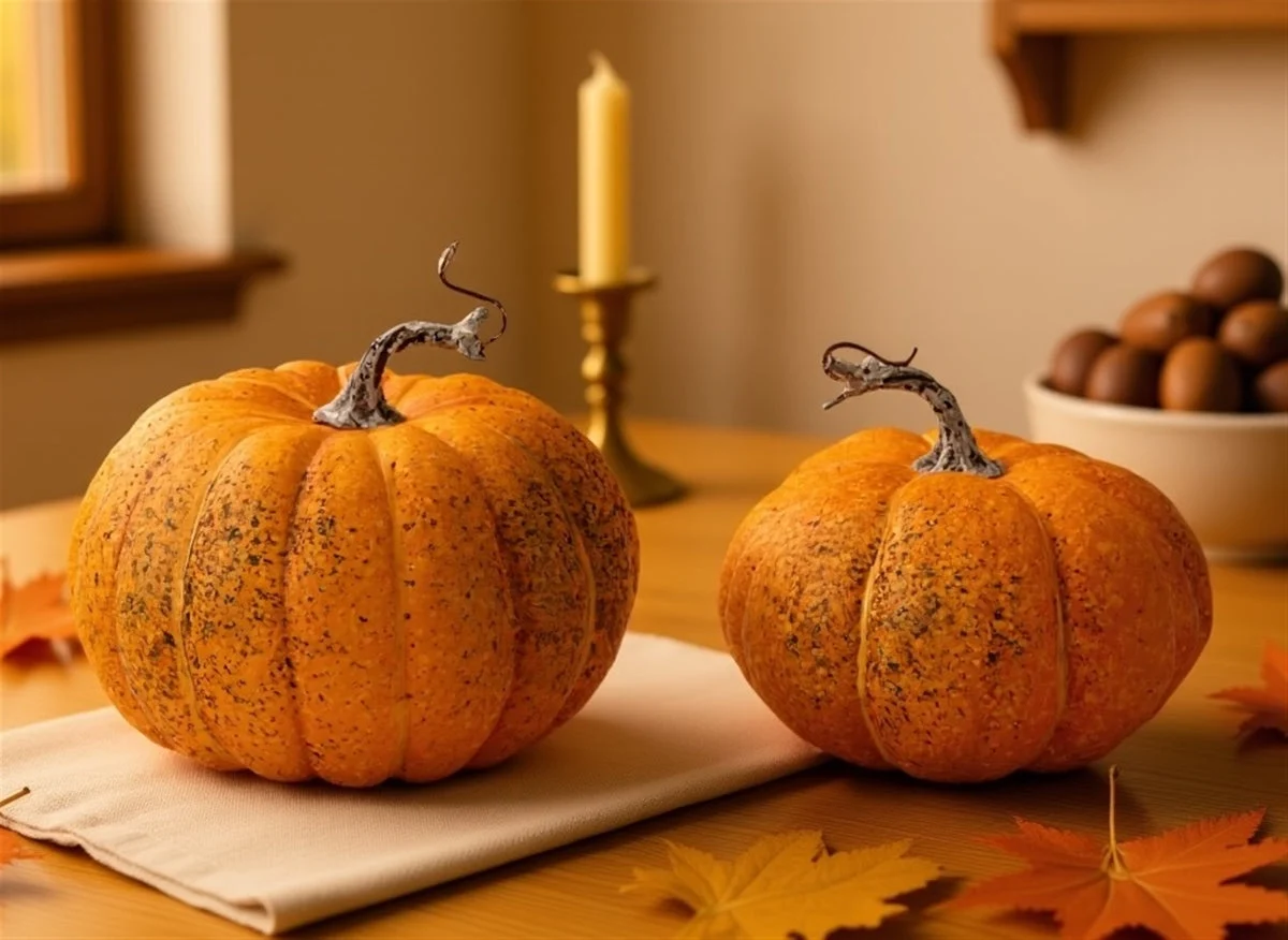 Foam Pumpkin Tabletop Decorations Fall Decor – Set of 2, 6.5" by Melrose