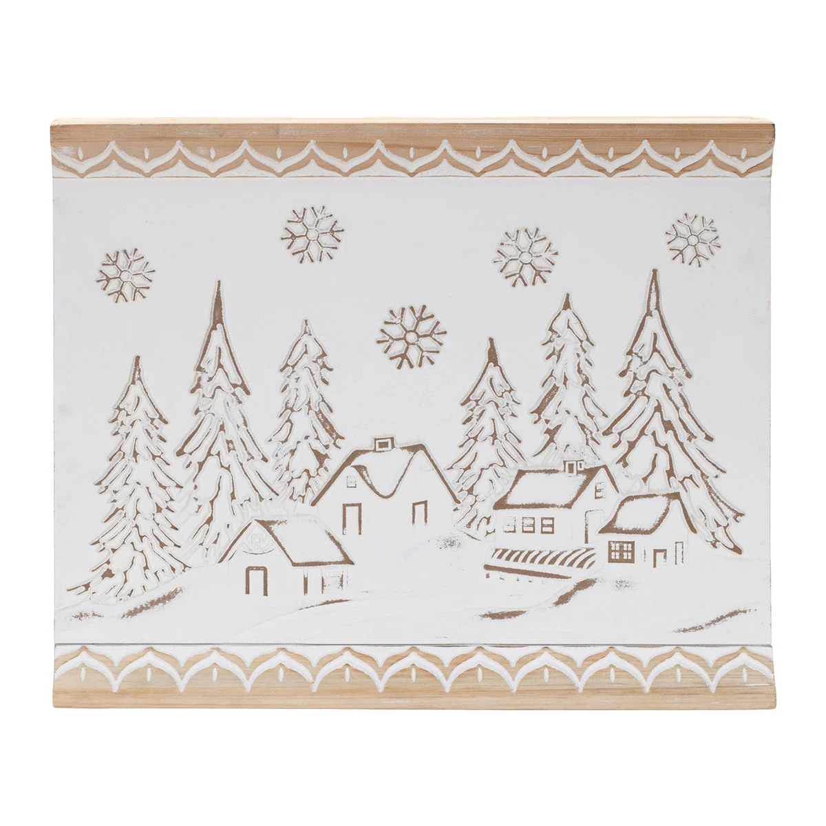 Winter Village Wall Art Wood 19 Inch Rustic Christmas Wall Decor by Melrose