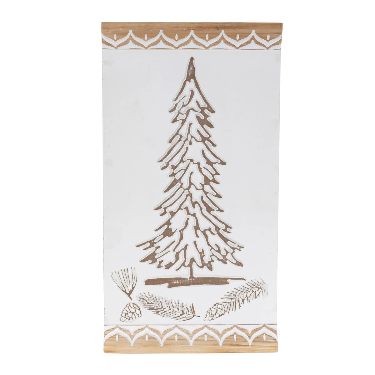 Tree Wall Art Carved Wood MDF Pine Tree 19 Inch Indoor Christmas Decor by Melrose