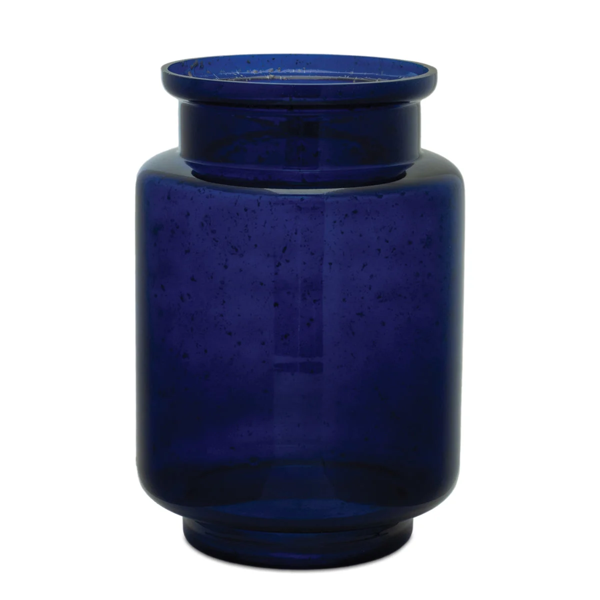 Glass Vase Bubbled Interior Blue Glass 10 Inch Modern Home Decor by Melrose