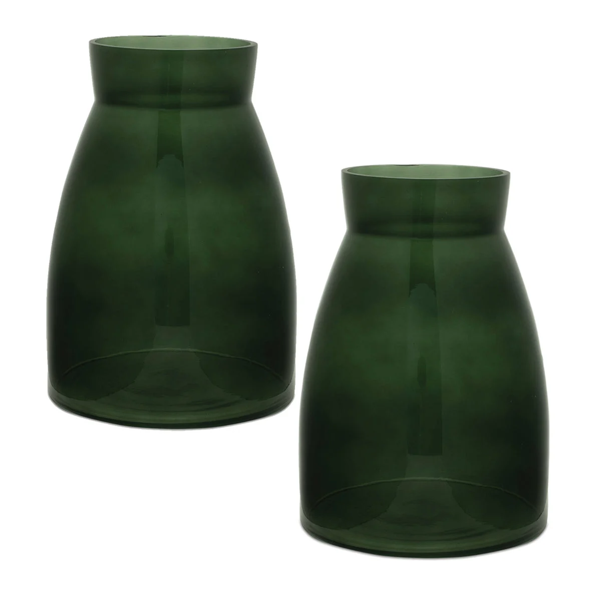Glass Vase Set of 2 Forest Green Glass 10 Inch Decorative Vase by Melrose