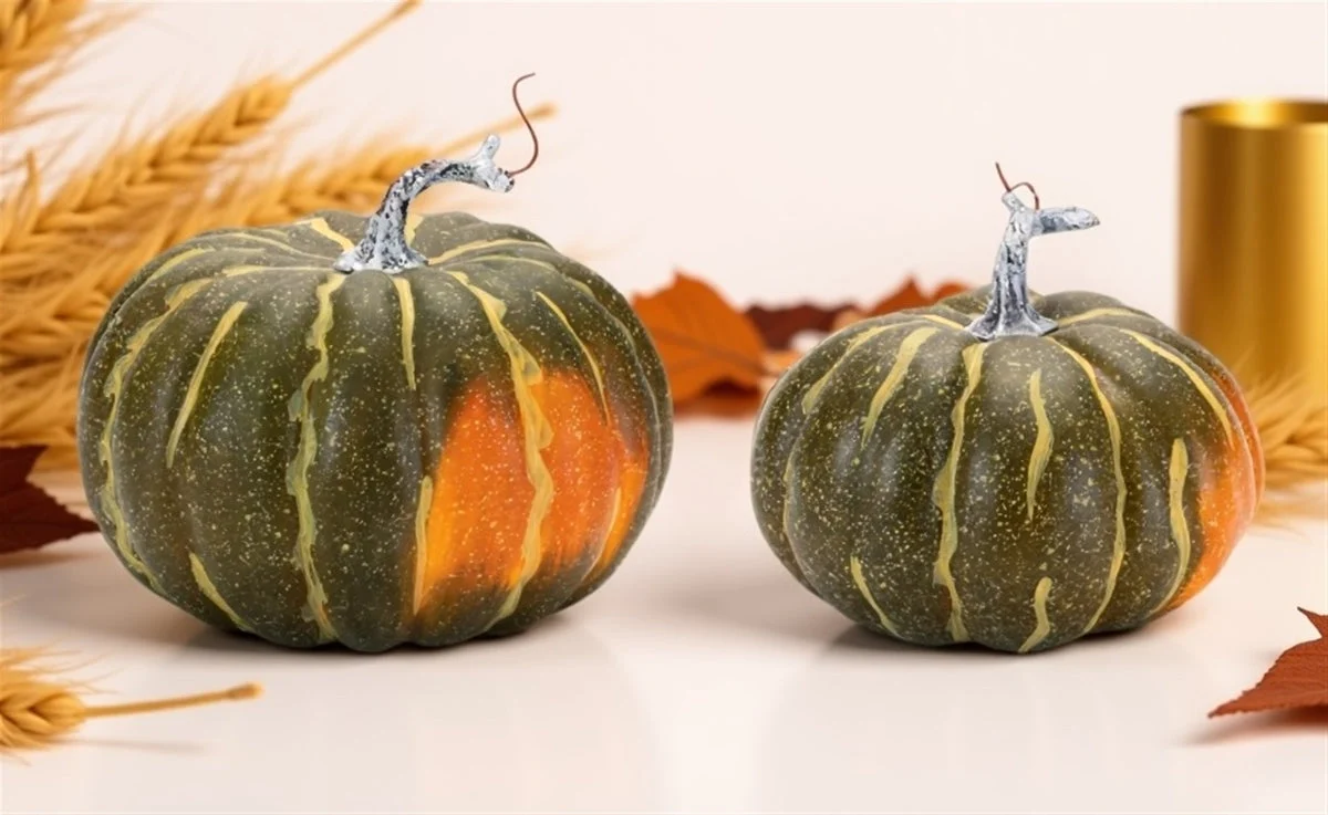 Foam Pumpkin Decor – 6"D x 5"H, 7"D x 6"H Fall & Thanksgiving Tabletop Decoration by Melrose