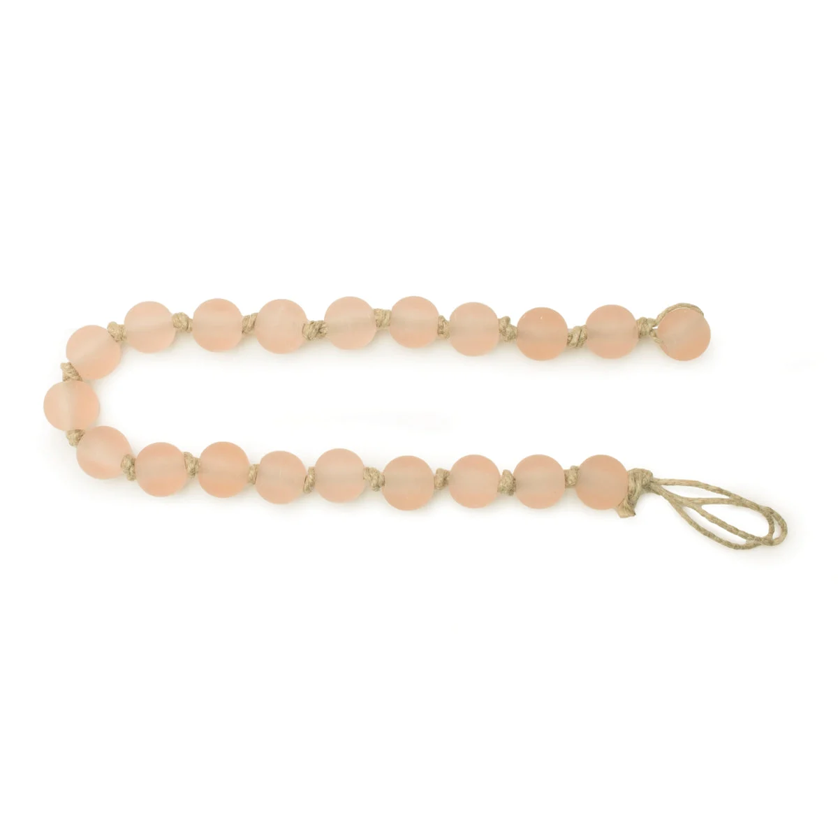 Frosted Glass Bead Garland (Set of 2) 23"L – Pink Beige Glass Jute Farmhouse Holiday Decor By Melrose