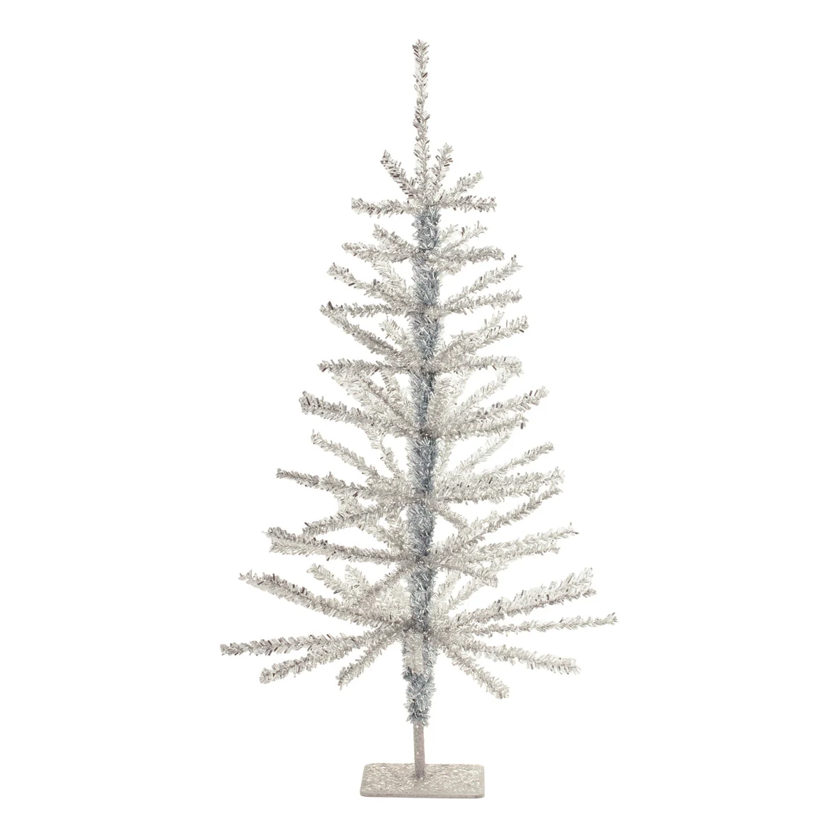 Tinsel Tree (Set of 2) 24"H Plastic Silver Industrial Christmas Decor By Melrose