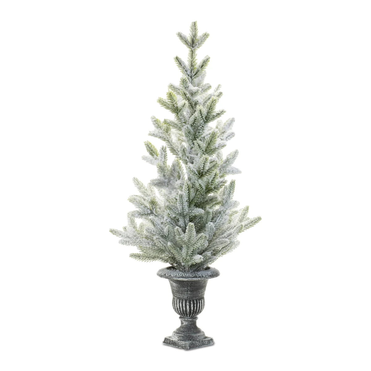 Potted Pine Mini Tree 28"H Plastic White Green Glam Holiday Decor By Melrose