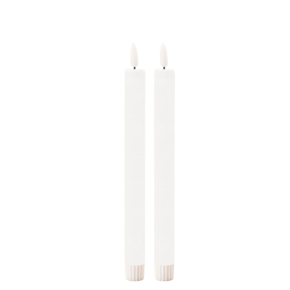 FIA Wick Taper Candle Set 9.5"H White Wax Plastic Contemporary Style Set of 2 By Melrose