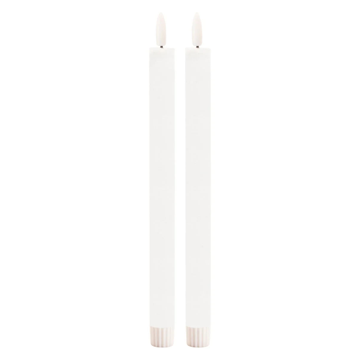 FIA Wick Taper Candle Set 11"H White Wax Plastic Glam Style Set of 2 By Melrose