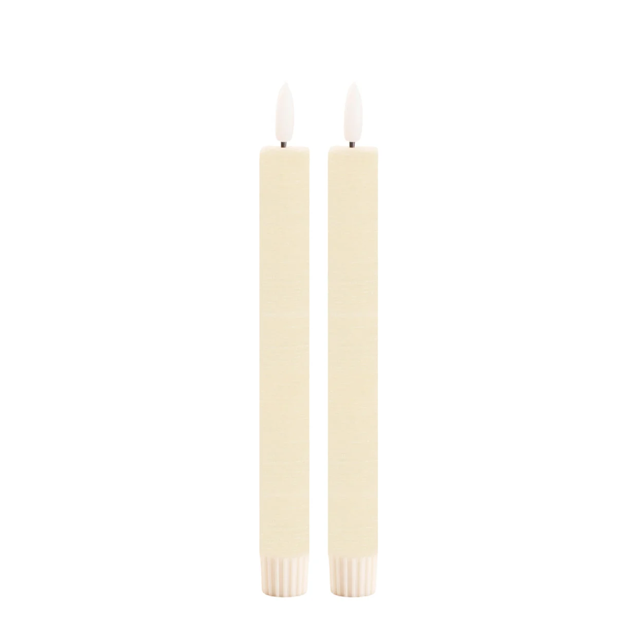 FIA Wick Taper Candle Set 9.5"H Cream Wax Plastic Glam Style Set of 2 By Melrose