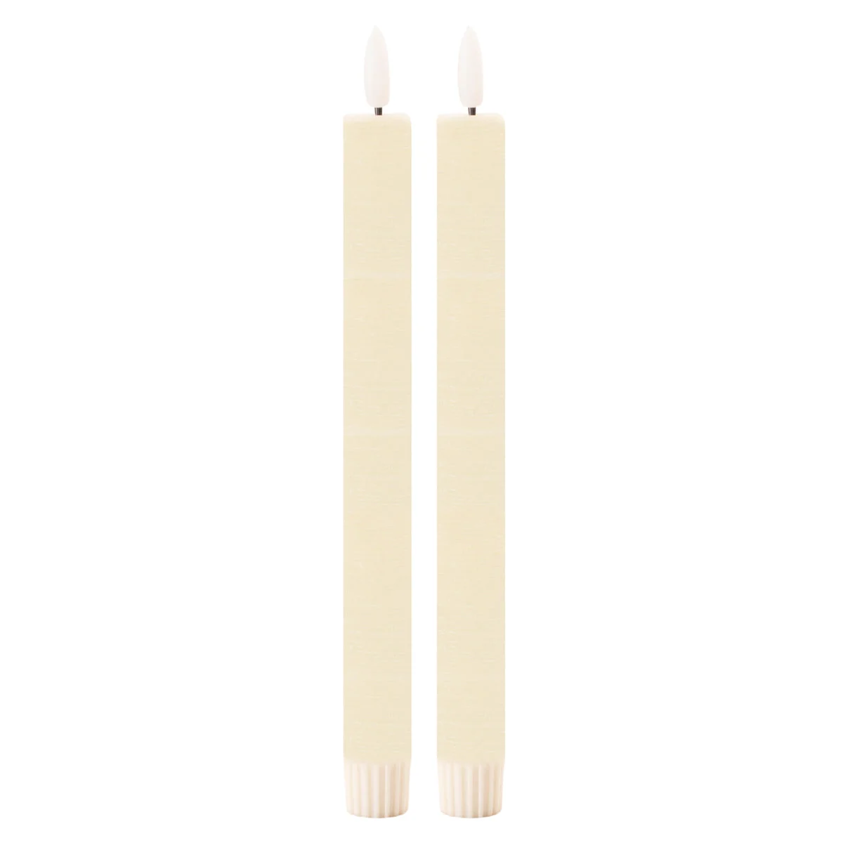 FIA Wick Taper Candle Set 11"H Cream Wax Plastic Glam Style Set of 2 By Melrose