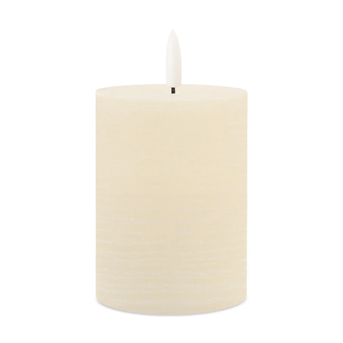 FIA Wick Pillar Candle Set 4"H Cream Wax Plastic Glam Style Set of 2 By Melrose