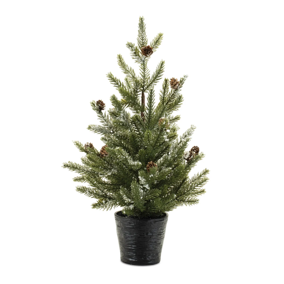 Potted Mini Pine Tree (Set of 2) – 20"H Green with Pinecones, Farmhouse Holiday Decor by Melrose