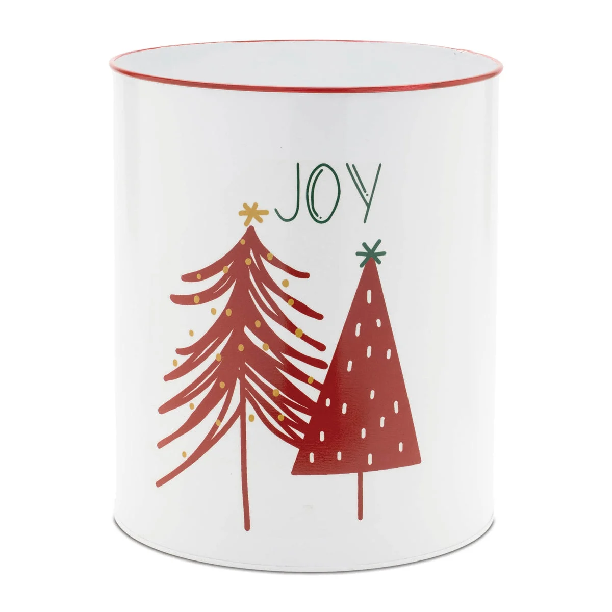 Metal Joy and Noel Planter (Set of 2) - 9.5"H Red Green White Iron Christmas Decor by Melrose
