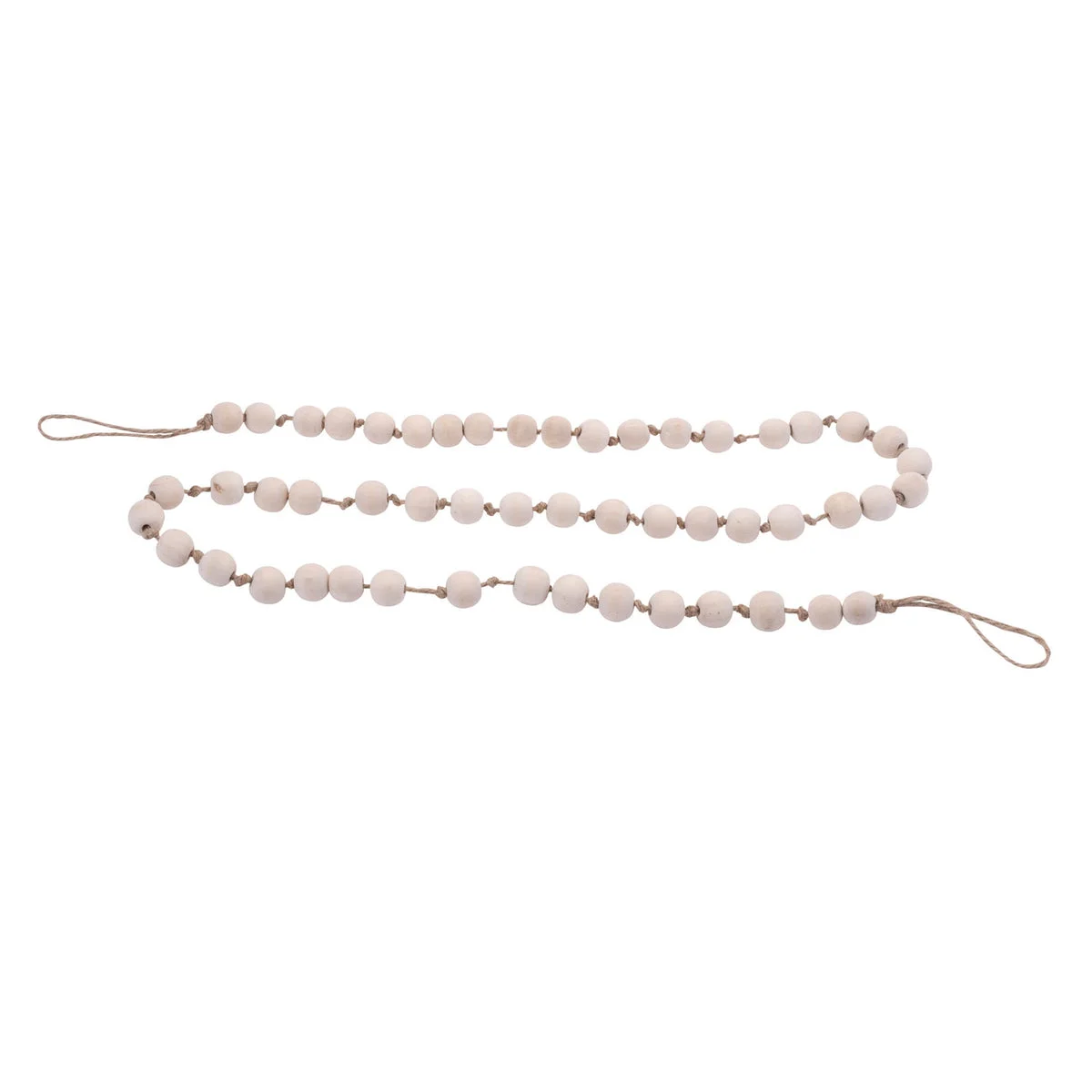 Wood Beaded Garland (Set of 2) – 5'L Beige Wood Christmas Decor by Melrose
