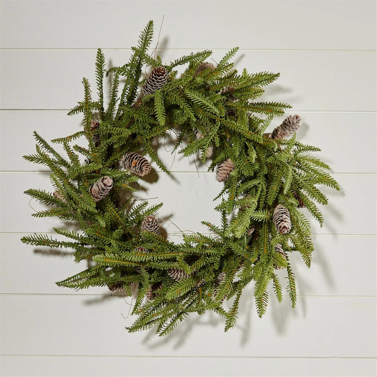 Christmas Pine Wreath Plastic Green Brown 24" H Indoor Decor by Melrose