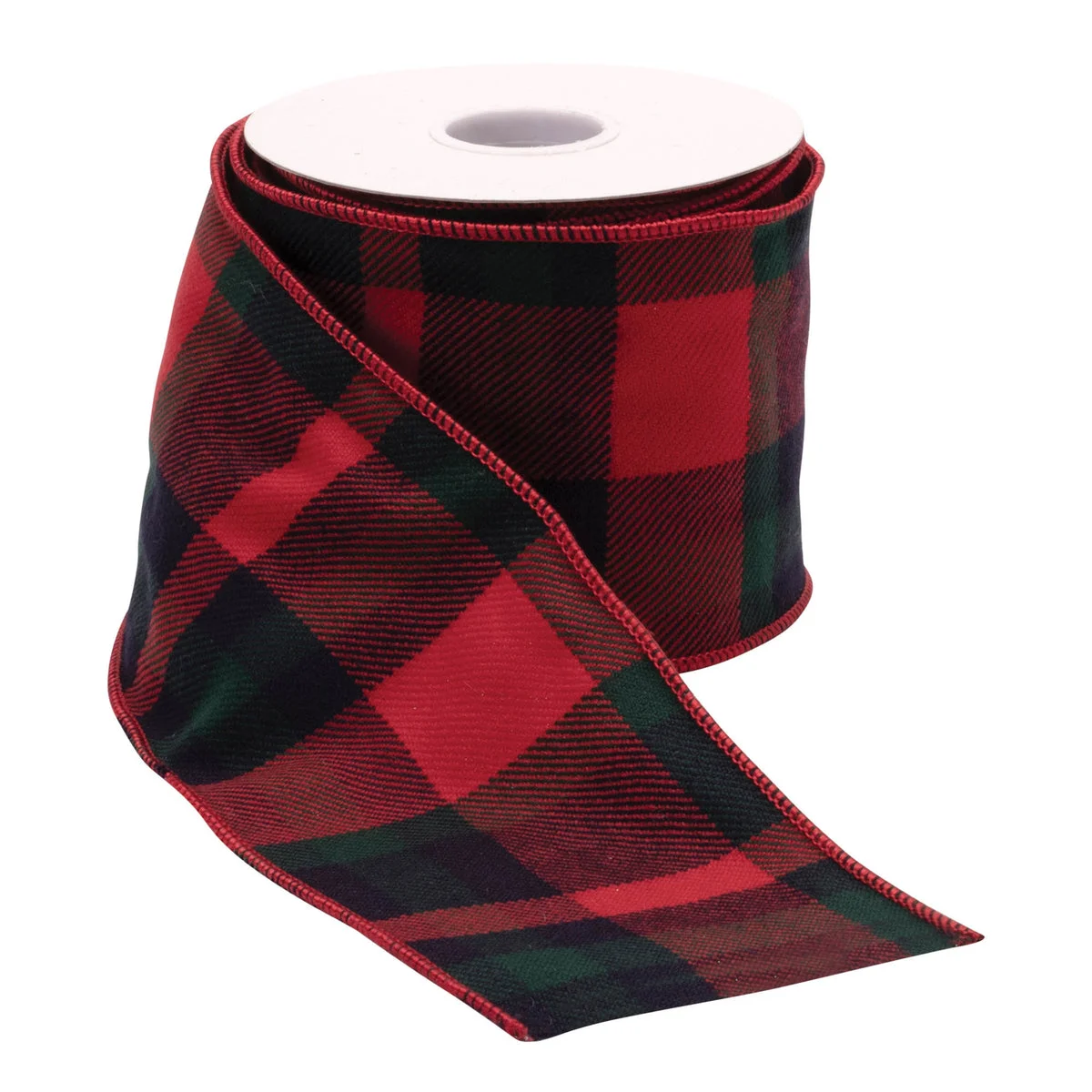 Wired Ribbon – Red & Black Plaid – 4" x 5 Yds. Set of 2 by Melrose