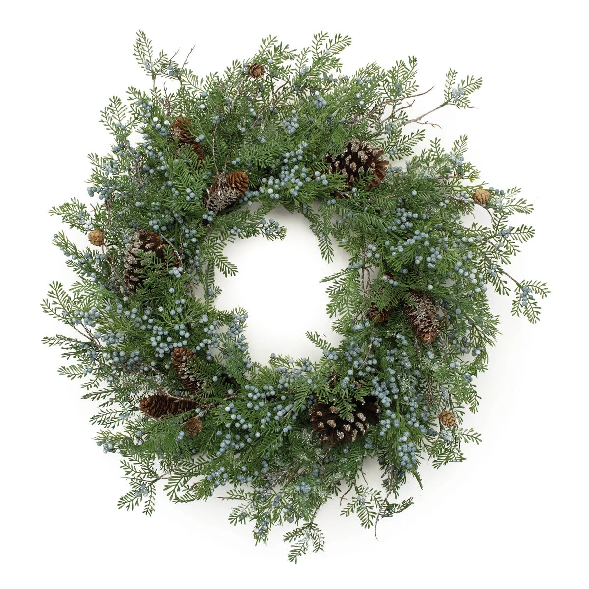 Mixed Juniper and Pinecone Wreath Woodland Christmas Decor 26" D by Melrose