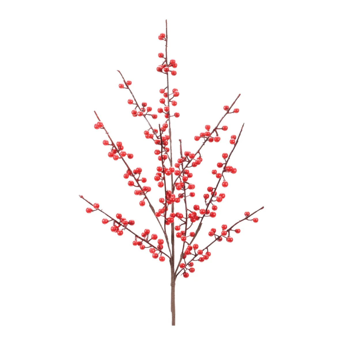 Ilex Berry Spray (Set of 4) – 29"H Red & Brown Faux Holiday Stems for Christmas Decor by Melrose