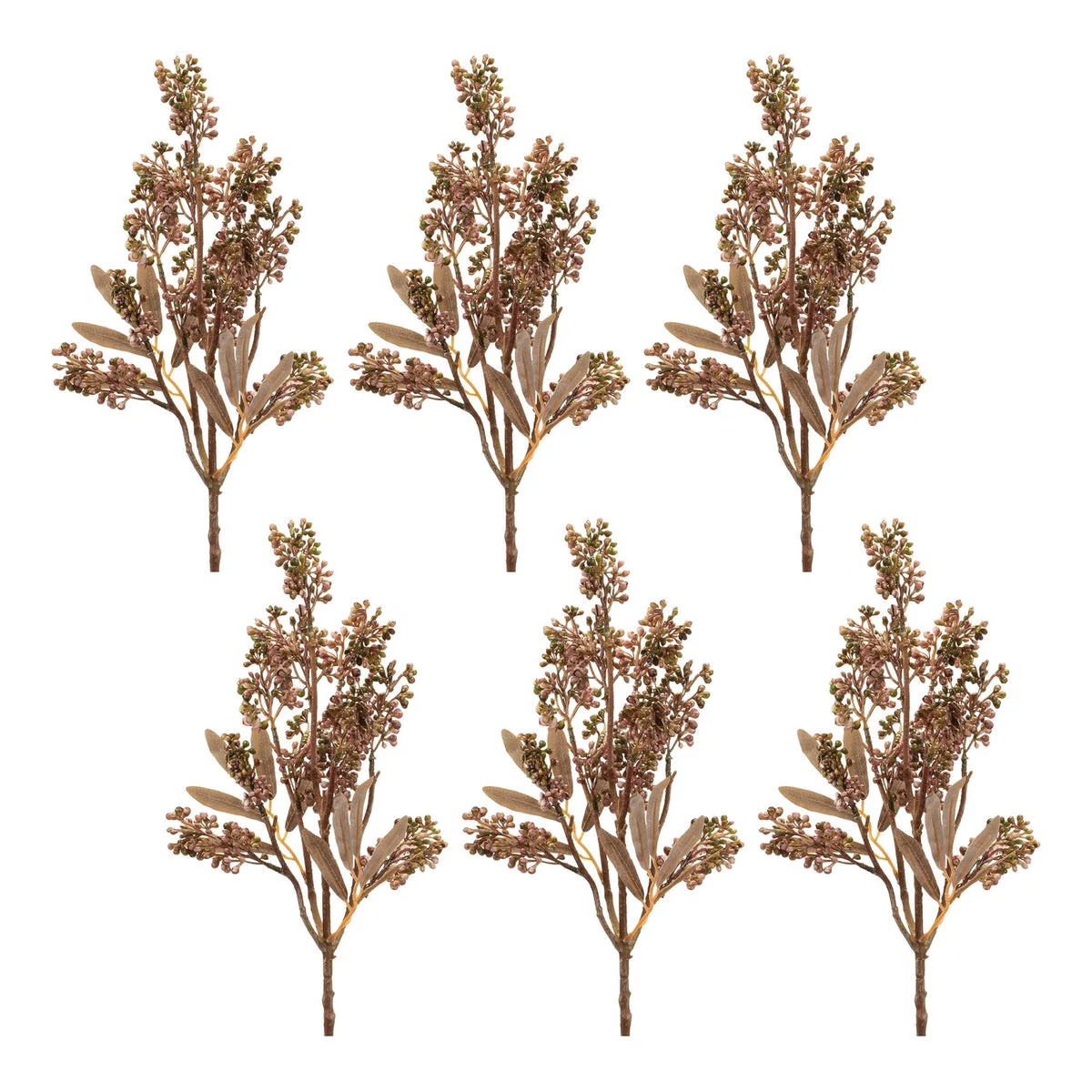 Mini Berry Holiday Spray Set of 6 – 25.5" H Wired Stems for Floral Arrangements by Melrose
