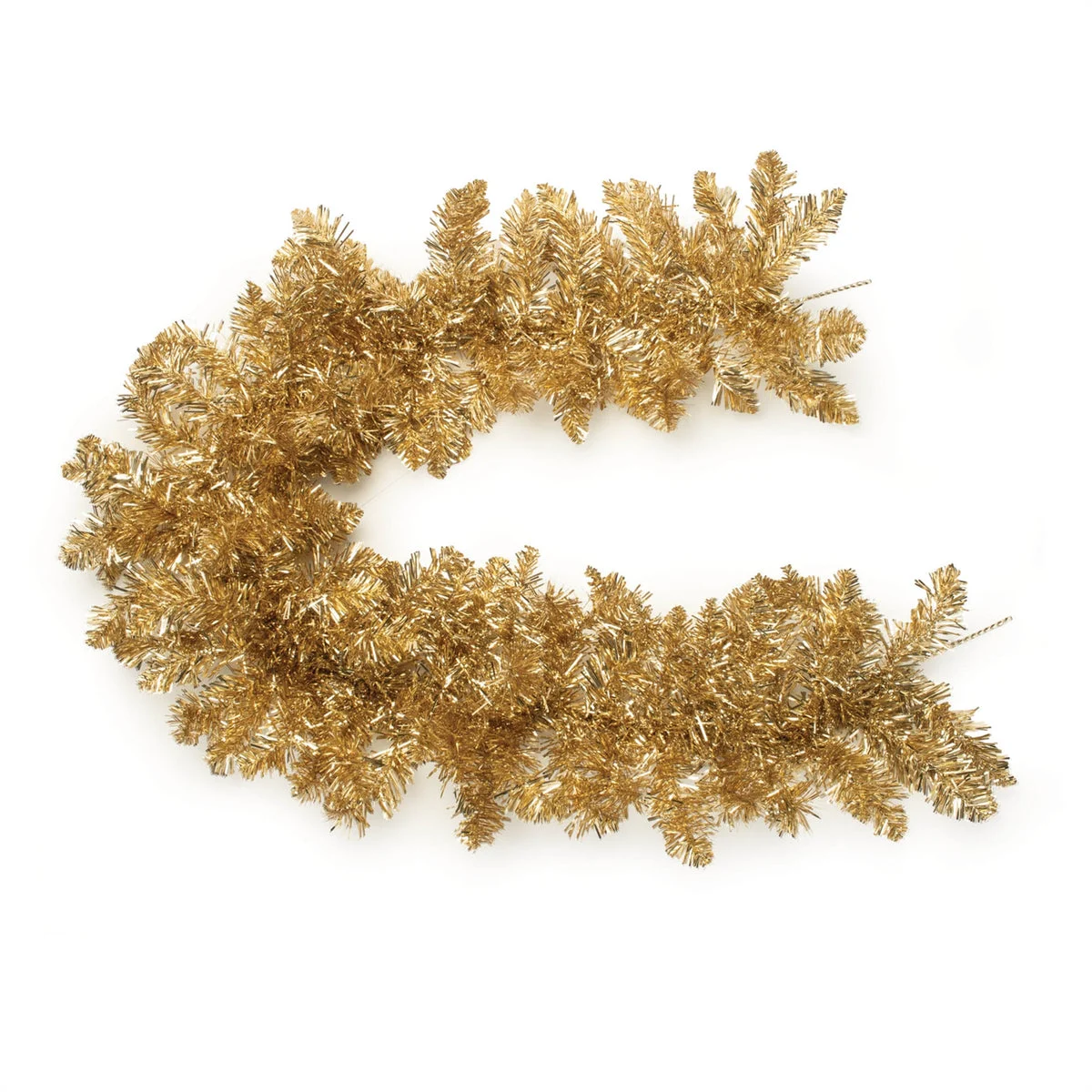 Pine Tinsel Garland for Christmas 62" Height Gold Metallic Holiday Accent by Melrose