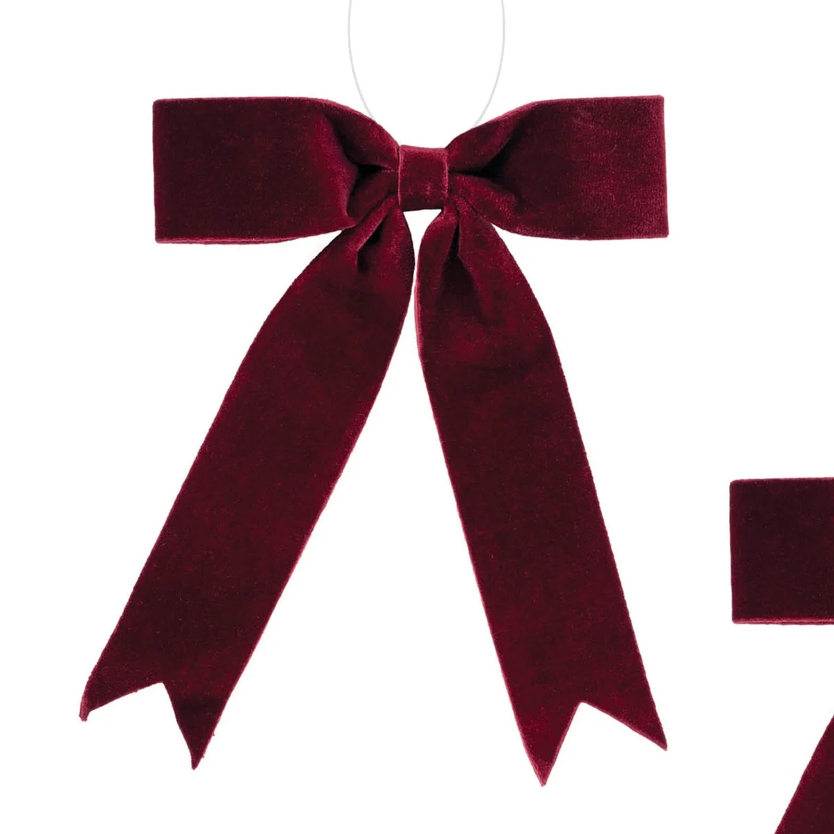 Christmas Holiday Bow Ornament 13"H Polyester Hanging Decor Set of 2 by Melrose