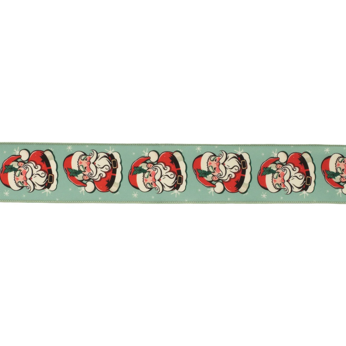 Nostalgic Santa Print Wired Ribbon (Set of 2) – 2.5" x 10 Yds. Holiday Ribbon for Indoor Decor by Melrose