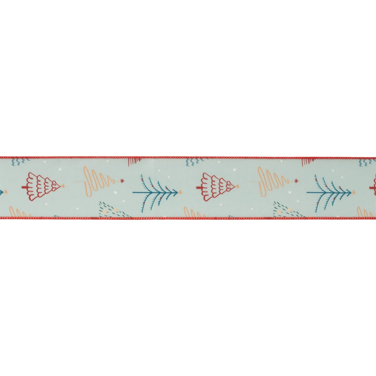 Christmas Tree Print Wired Ribbon (Set of 2) – 2.5" x 10 Yds. Holiday Ribbon for Indoor Decor by Melrose
