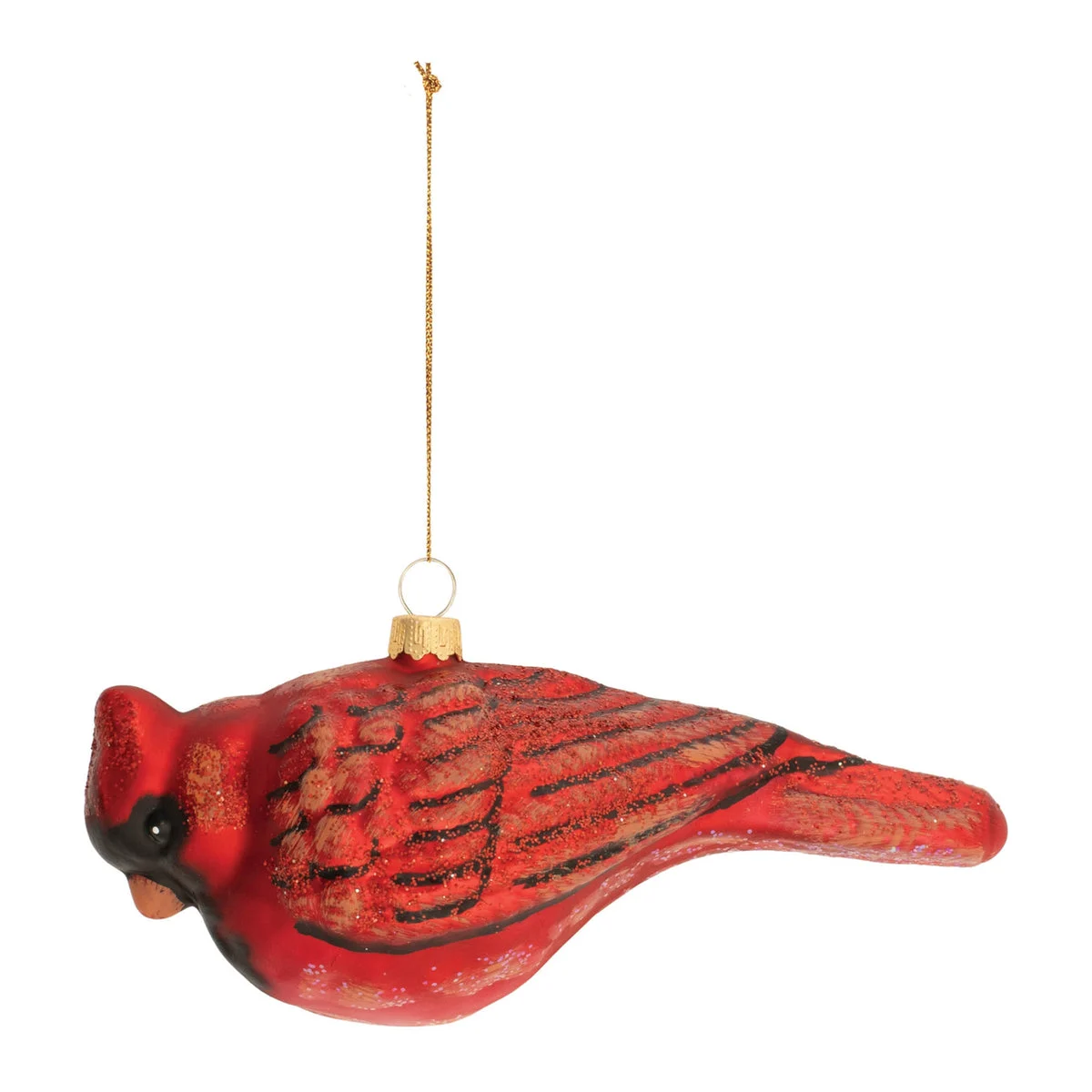 Glittered Glass Cardinal Ornaments (Set of 6) – 2.5"H Indoor Holiday Decor by Melrose