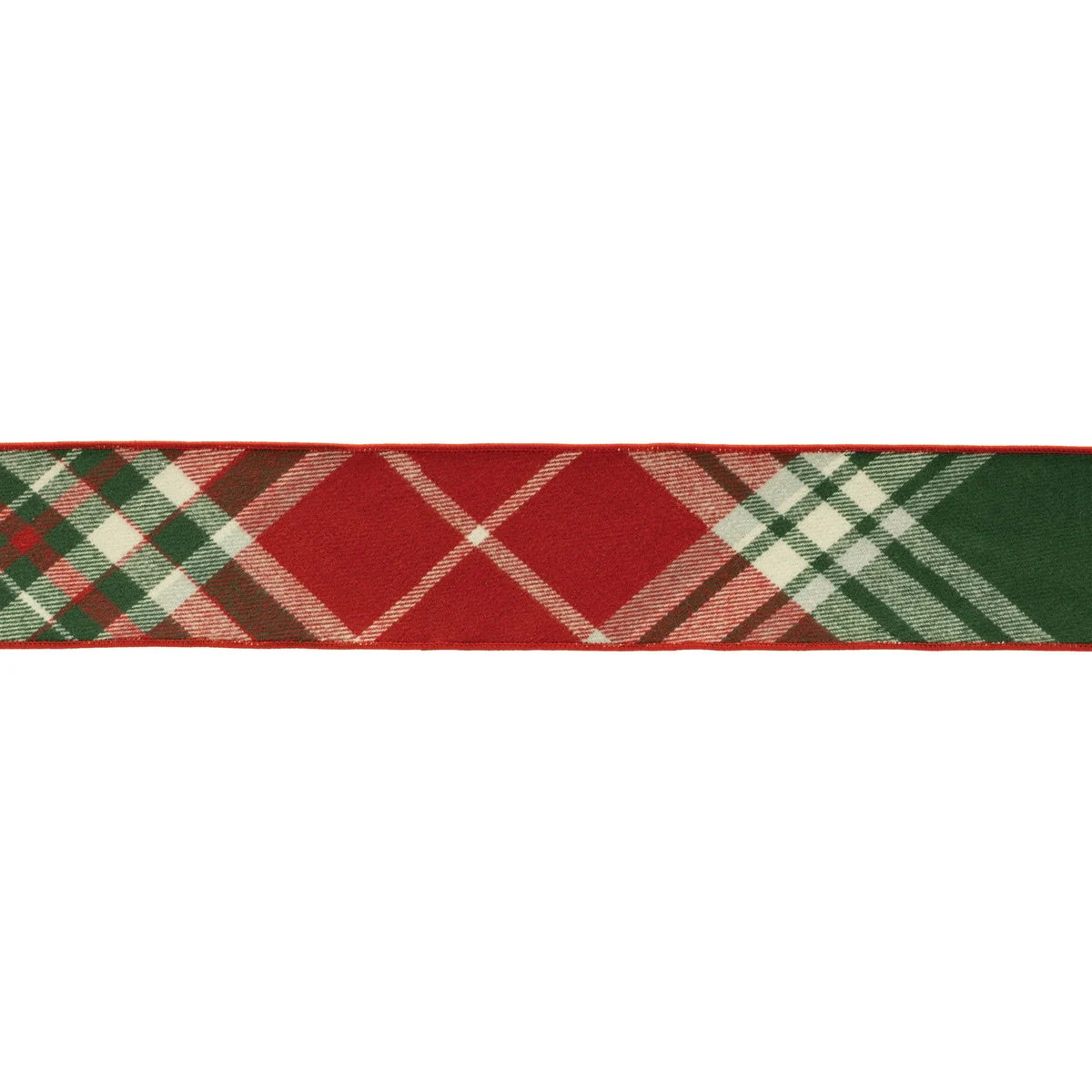 Plaid Pattern Wired Ribbon 4"W Cotton Iron Red Green Traditional Holiday Craft By Melrose