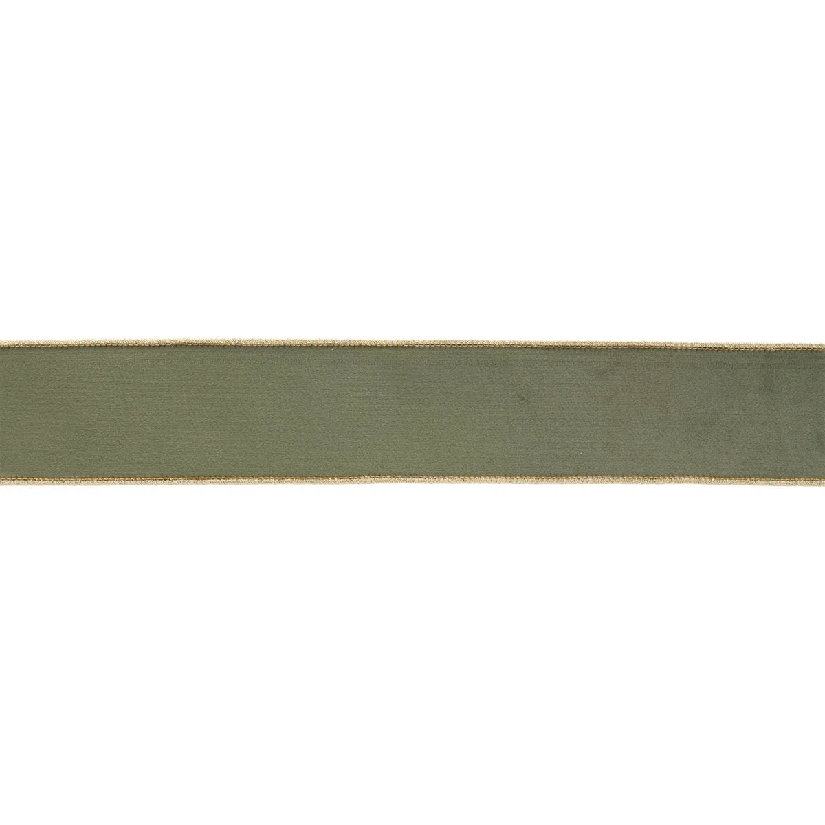 Wired Polyester Ribbon 2.5" x 10 Yards. – Green with Gold Trim (Set of 2) By Melrose