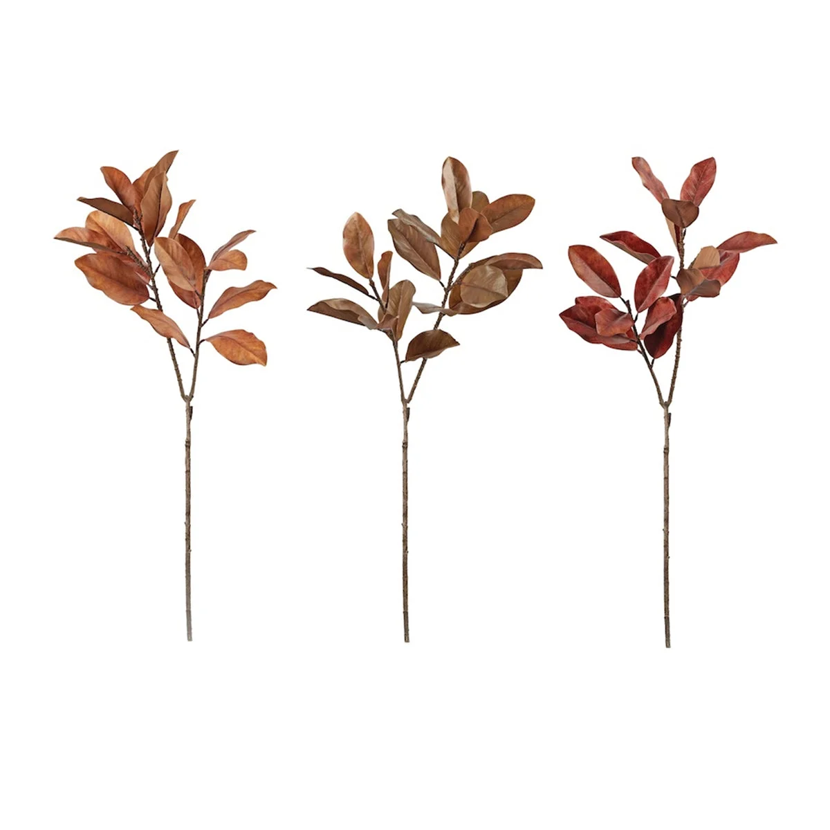 Magnolia Leaf Spray (Set of 6) 45"H Orange Red and Brown Fall Floral Decor By Melrose