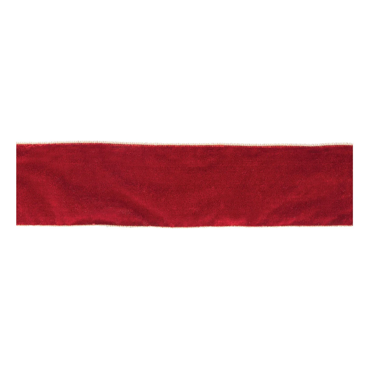 Christmas Wired Ribbon Red Polyester with Gold Trim 4" W by Melrose