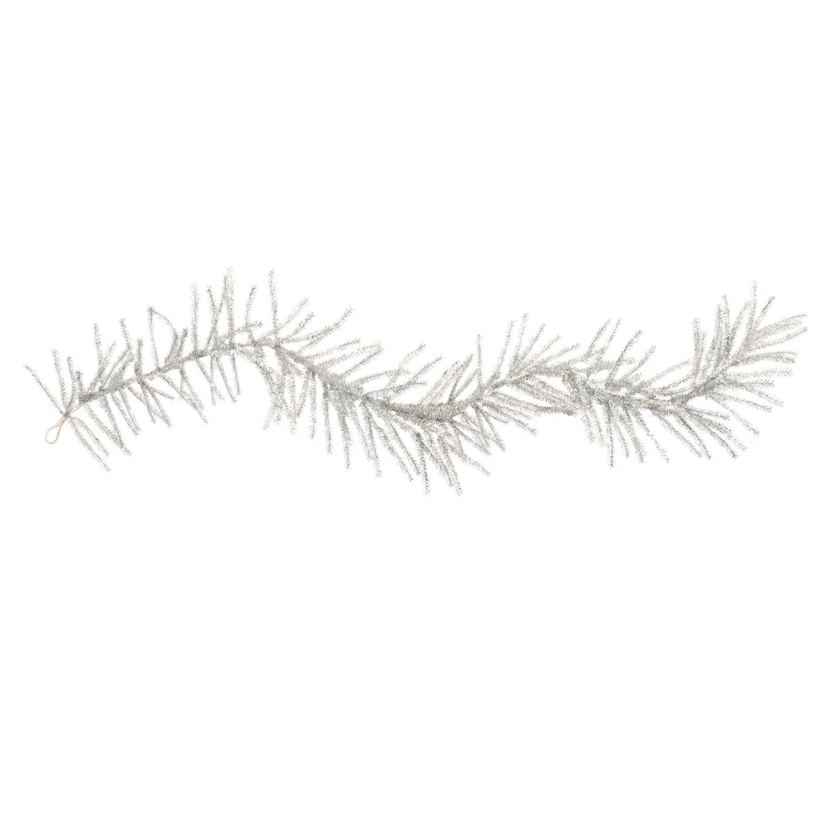Christmas Tinsel Garland White PVC Pine Branches 63"L Seasonal Decor by Melrose