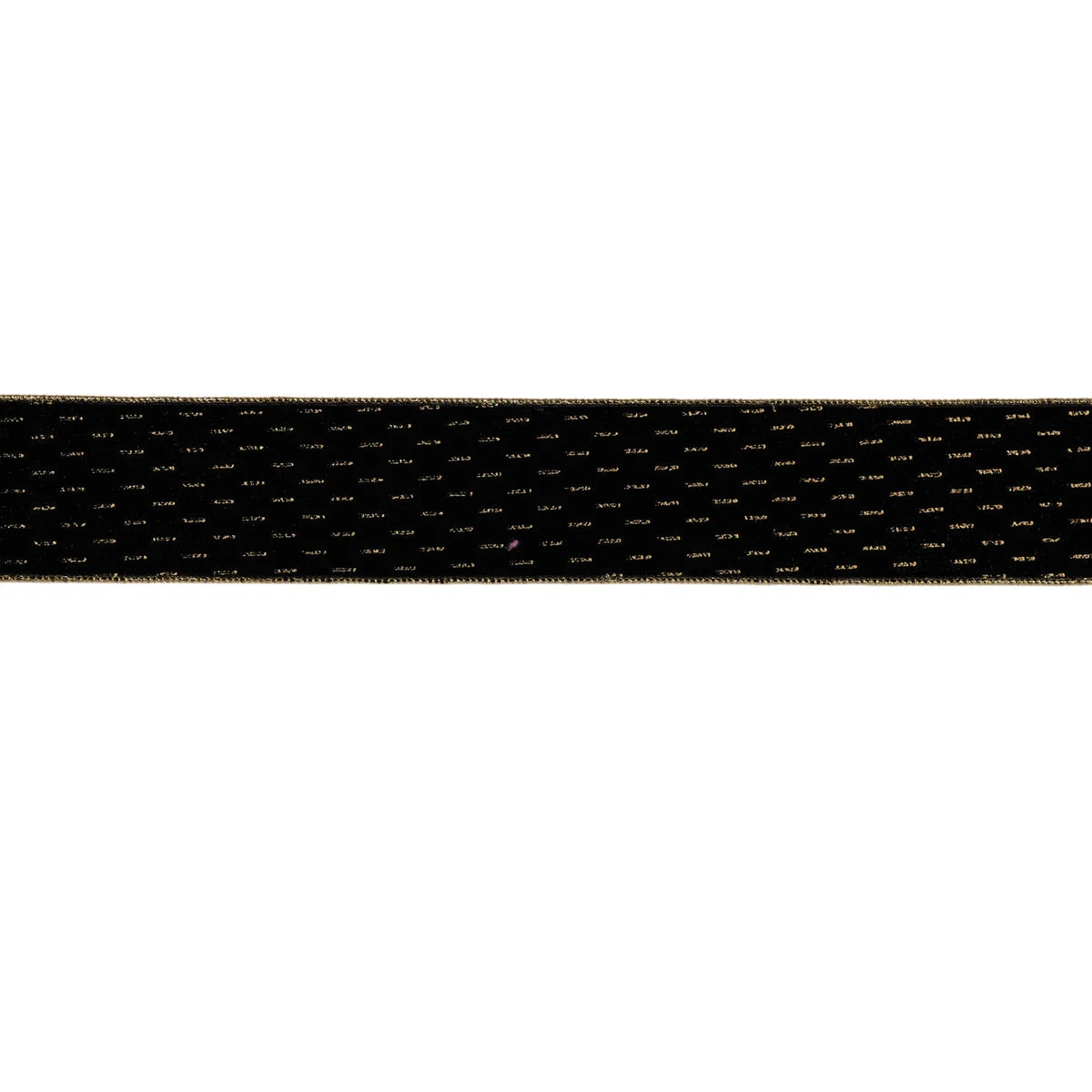 Black Wired Ribbon Set of 2 Polyester Spandex with Gold Trim – 2.5" W for Holiday Crafts by Melrose