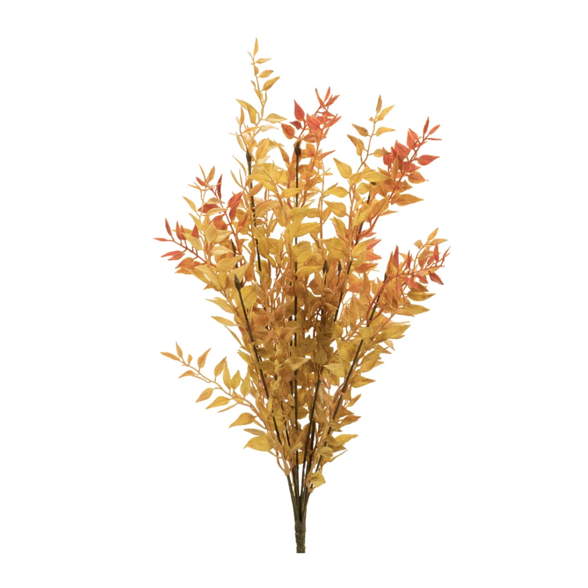 Artificial Autumn Leaves Bush 20"H Plastic Fall Decor Set of 6 by Melrose