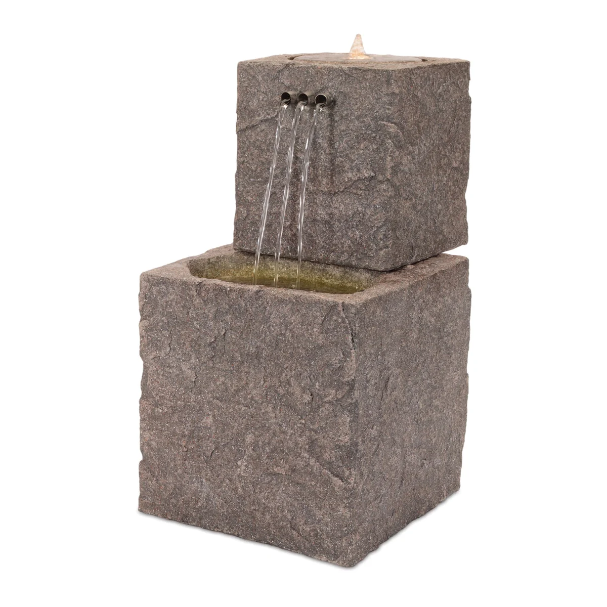 Bubbling Tiered Stone Fountain 22"H, Gray Resin Home Decor By Melrose