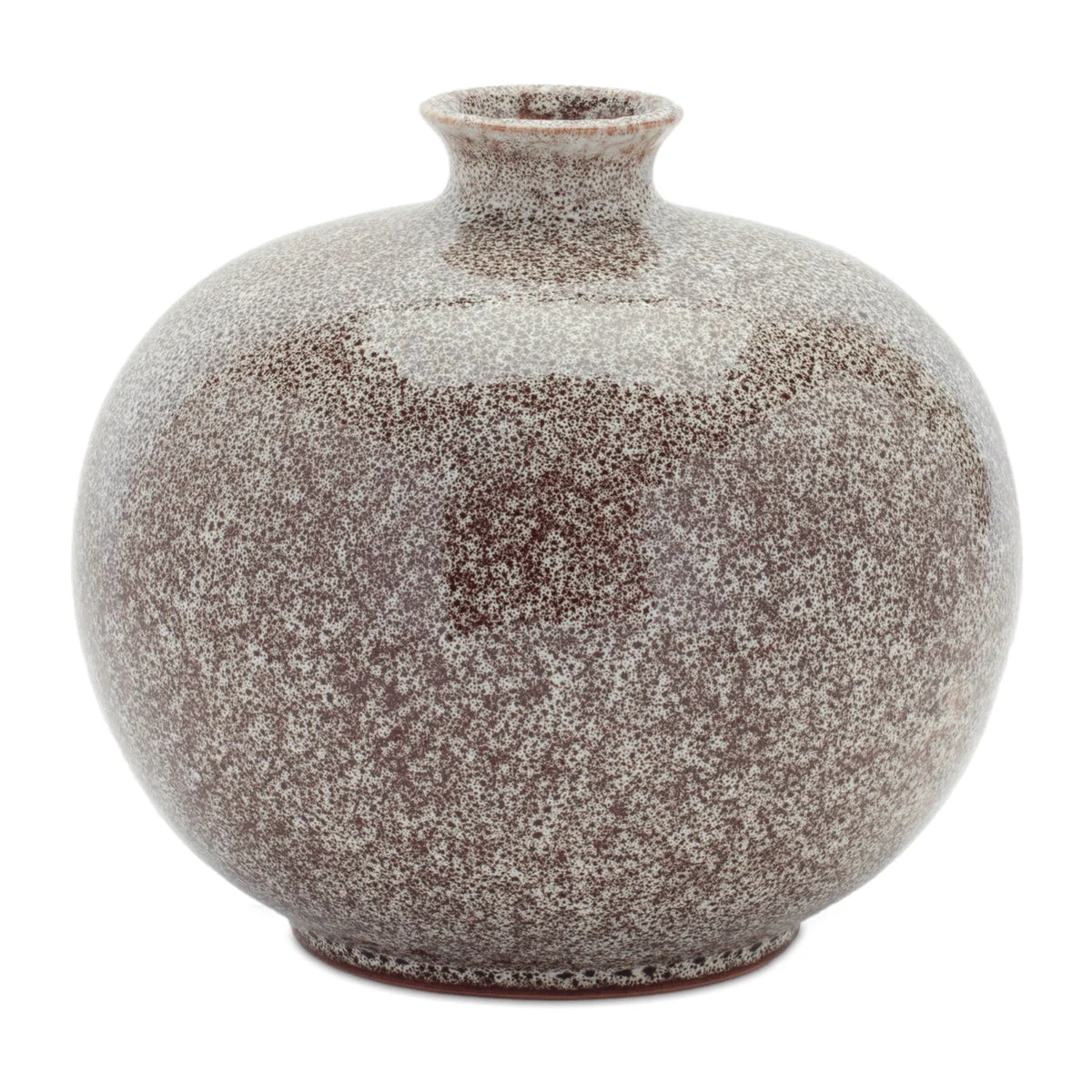 Speckled Ceramic Vase (Set of 2) 6.75"H, Gray Brown Farmhouse Decor By Melrose
