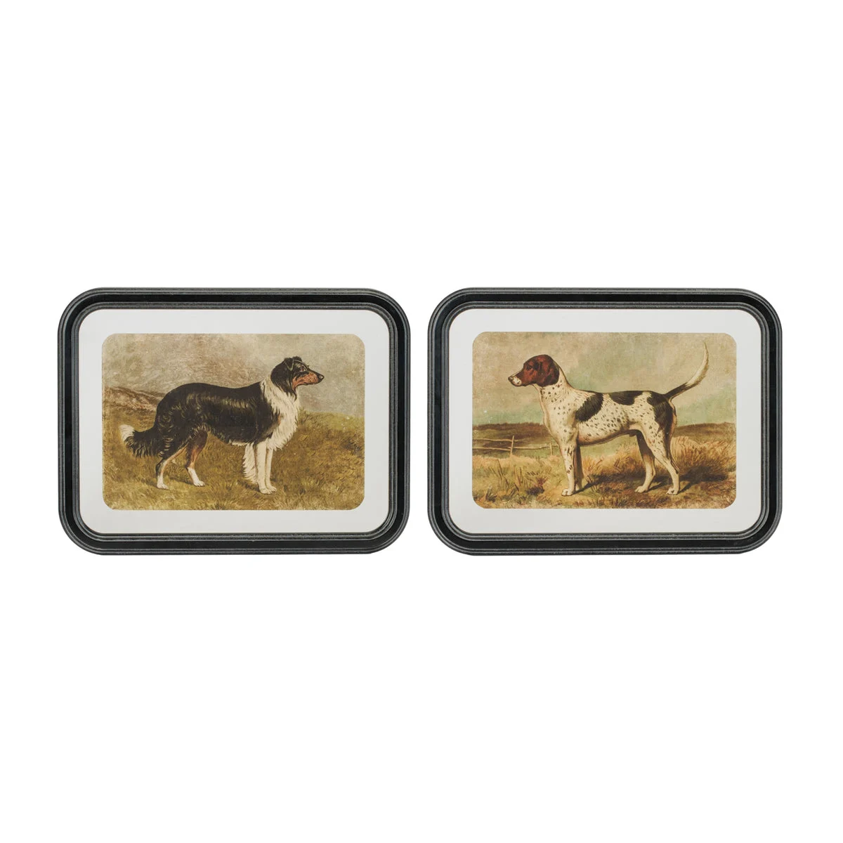 Framed Dog Prints Set of 2 Rustic Country Wall Art 11.75" H by Melrose