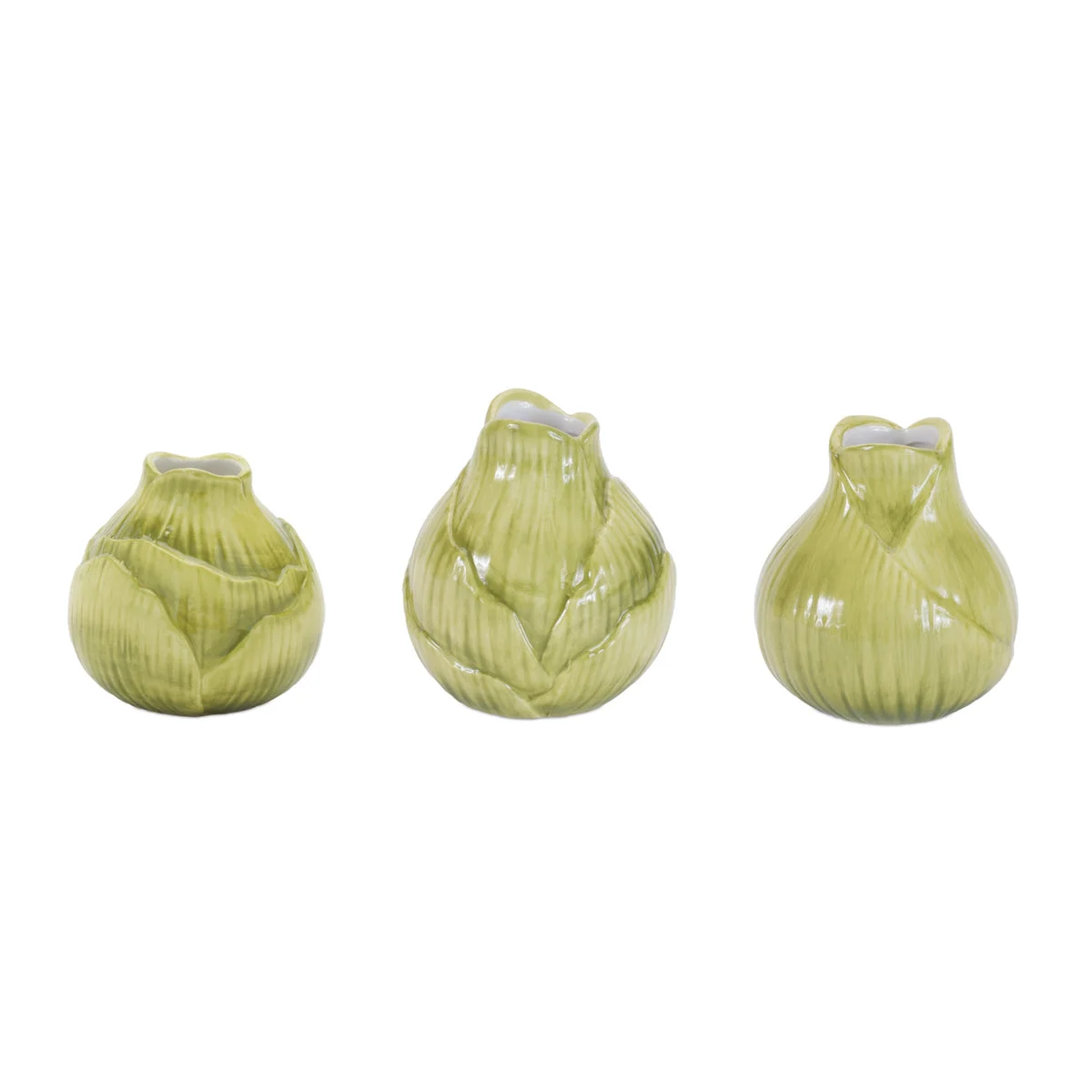 Stone Flower Bulb Vase (Set of 6) – 3.75"H Green Dolomite Farmhouse Indoor Decor by Melrose