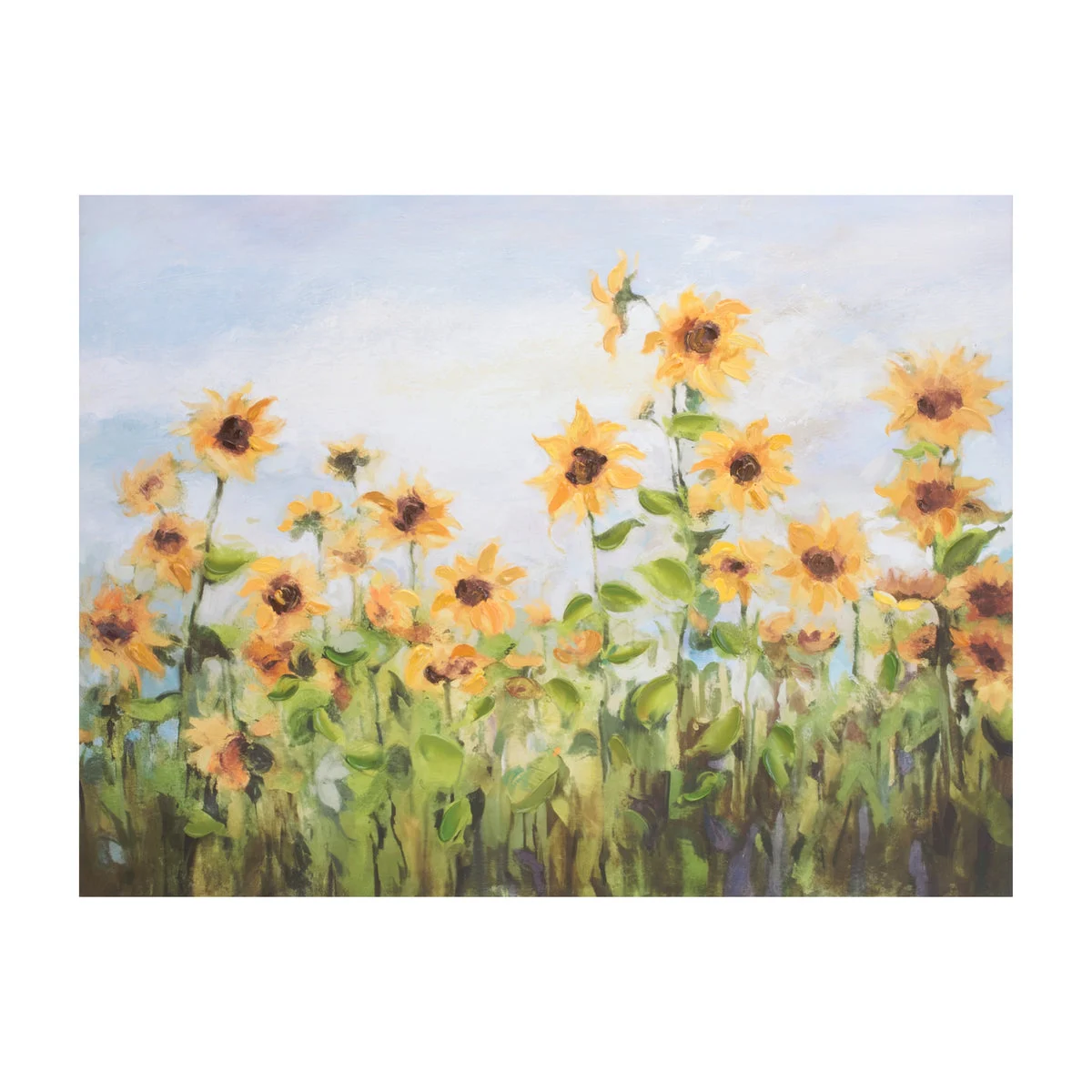 Sunflower Field Canvas Wall Art – 24"H Vibrant Botanical Canvas Indoor Wall Decor by Melrose