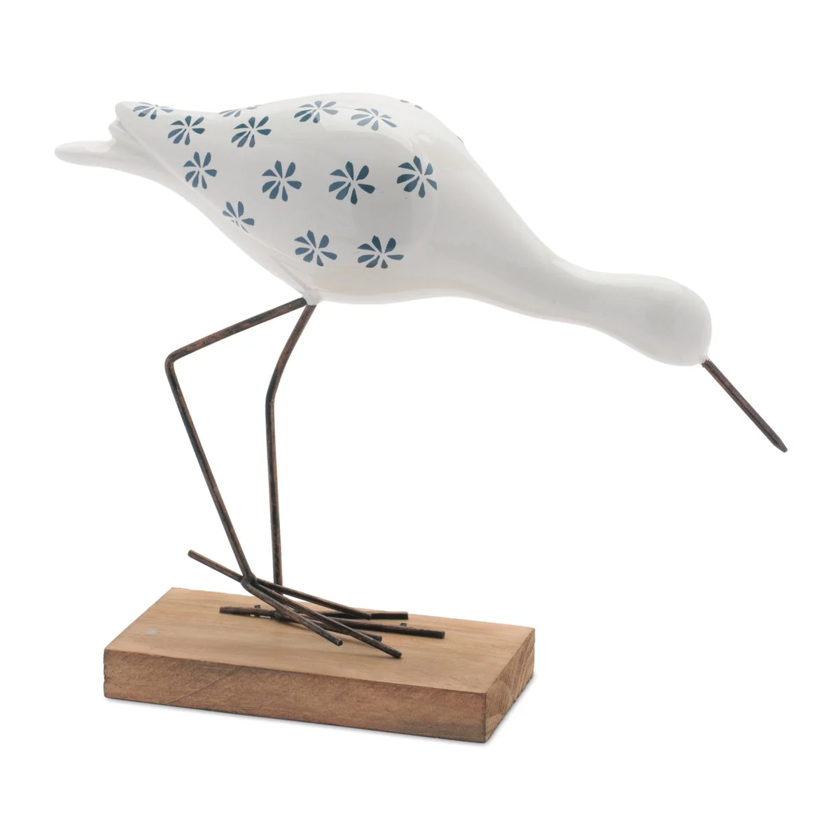 Coastal Sea Bird Figurines on Base (Set of 4) – 9"H White & Blue Nautical Accents by Melrose