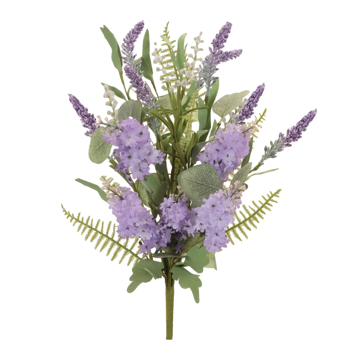 Artificial Lavender and Greenery Bush Set of 2 Mixed Floral Design 22.5" L by Melrose