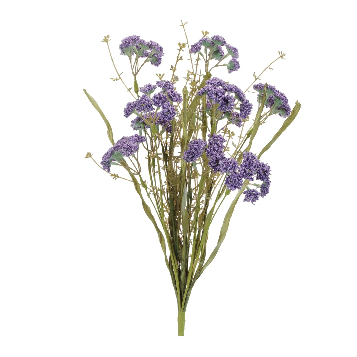 Artificial Heather Bush Set of 2 Purple and Green Faux Stems 18.25" L by Melrose