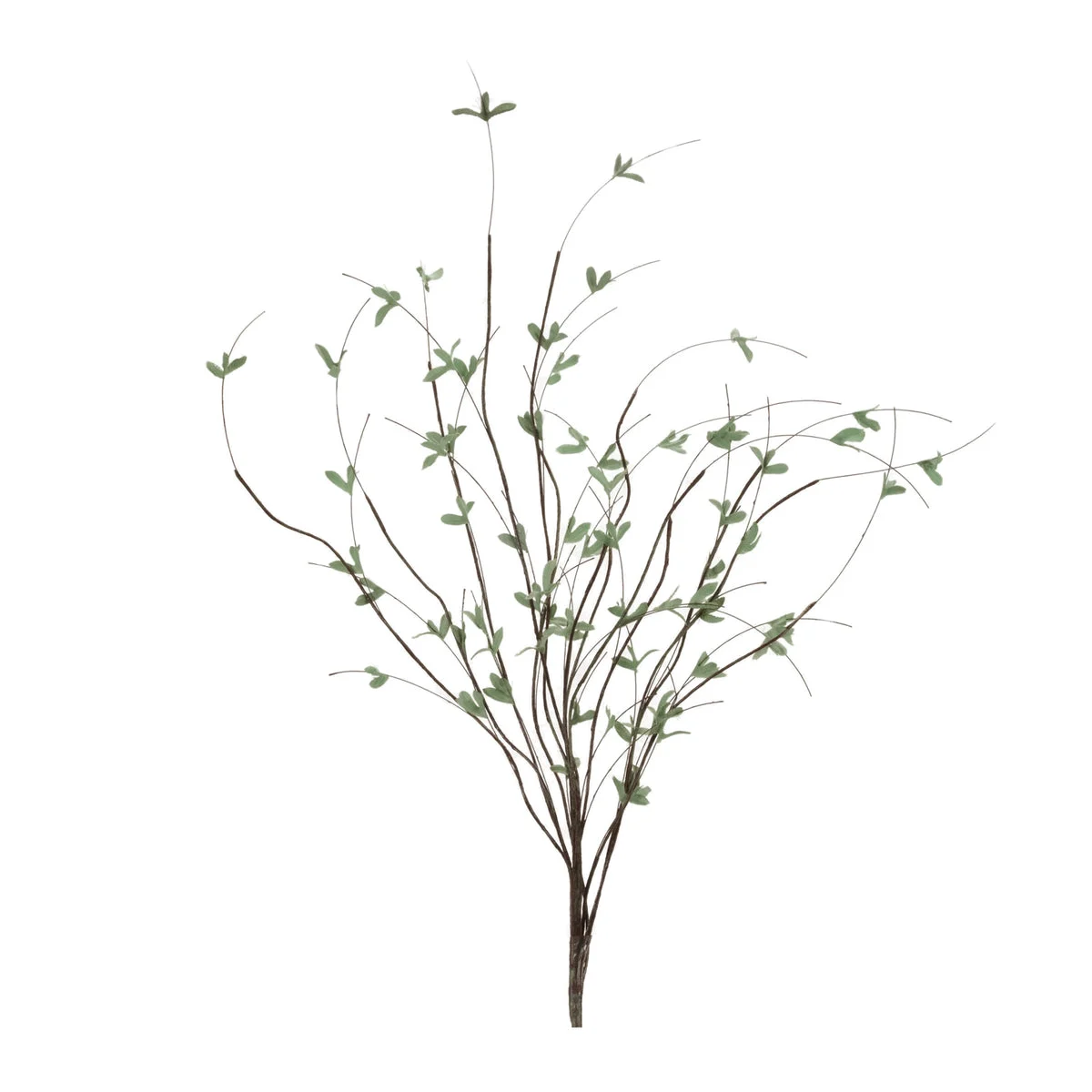 Mini Leaf Branch Faux Green Twig Stem 46" H Decorative Foliage Set of 4 by Melrose