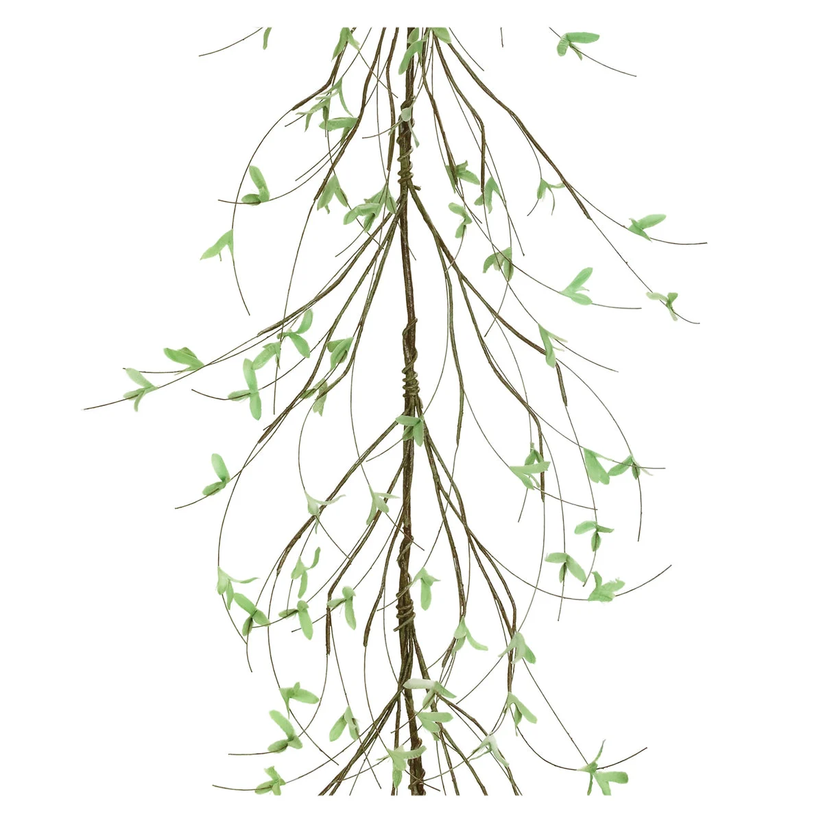 Faux Leaf Garland Artificial Green Twig Decor 5' L Set of 2 by Melrose