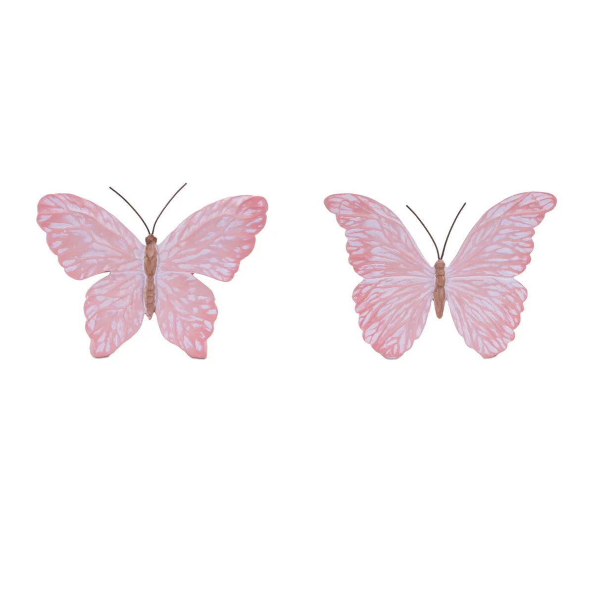 Butterfly Decorative Accent 5"H Pink Resin and Metal Whimsical Indoor Display (Set of 4) By Melrose